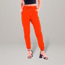 Calça Jogger Feminina Duna Crepe Com Bolso e Cordão