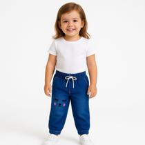 Calça Jogger Feminina Infantil Jeans Moda Blogueira Calça Jeans Bebê Menina