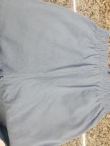 Calça jogger feminina linho azul com elástico na cintura