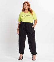 Calça Jogger Feminina Plus Size Secret Glam Preto