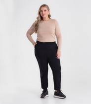 Calça Jogger Feminina Plus Size Secret Glam Preto