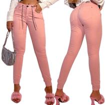 Calça Jogger Feminina Tendência barbie core Pit Bull jeans empina bumbum Ref: 66567