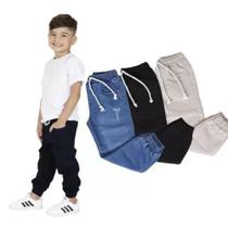 Calça Jogger infantil Jeans e Sarja Com Elástico e Punho Calça Jogger infantil Jeans e Sarja Com Elástico e Punho