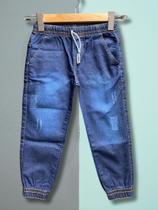 Calça Jogger Infantil Juvenil Menino Jeans Punho Elástico