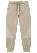 Calça Jogger Infantil Lucboo Bege com Detalhes em Recorte Calça Jogger Infantil Lucboo Bege com Detalhes em Recorte