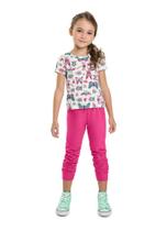 Calça jogger infantil menina em moletinho Brandili Rosa Calça jogger infantil menina em moletinho Brandili Rosa