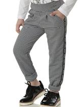 Calça Jogger Infantil Pied De Poule Xadrez Vermelha - Pic Nic