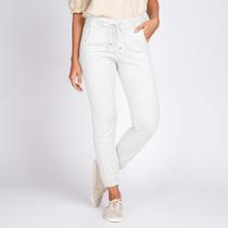 Calça Jogger Jeans Bloom tipo Moletom Branco