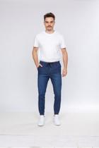 Calça Jogger Jeans Escuro Slim Elastano Estilosa