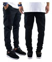 Calça Jogger Jeans Masculina Skinny Camuflada Com Elastico