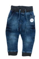 Calça jogger jeans menino bebê còs moletom infantil de 1 a 3 anos