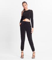 Calça Jogger Juvenil Feminina Minty Preto Calça Jogger Juvenil Feminina Minty Preto