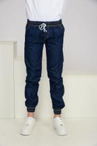 Calça Jogger Juvenil Infantil Sarja Cargo Punho Elástico
