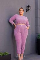 Calca jogger lurex geometrica Calca jogger lurex geometrica