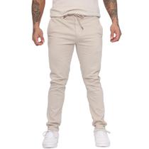 Calça Jogger Masculina Elastano Regulagem Bolso Streetwear Casual Punho Cordão Cintura