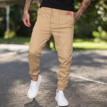 Calça Jogger Masculina Jeans 4 bolsos com Punho Elástico Streetwear