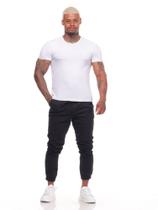 Calça Jogger Masculina Slim Sarja Com Punho Elástico alfaiataria Swag Sport Fino Jeans