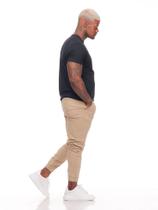 Calça Jogger Masculina Slim Sarja Com Punho Elástico alfaiataria Swag Sport Fino Jeans - Volgue