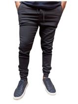 Calça jogger masculino preto lisa e rasgada elastano jeans e sarja pronta entrega lançamento