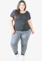 Calça Jogger Moletinho Rajado Feminina com Bolso Cós Médio Calça Jogger Moletinho Rajado Feminina com Bolso Cós Médio