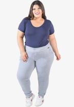 Calça Jogger Moletom Feminina Bolso Flanelada Frio Plus Size