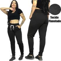 Calça Jogger Moletom Frio Flanelado Feminina