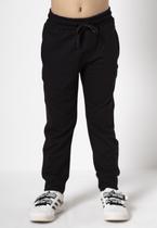 Calça Jogger Moletom Preta Infantil Banana Danger Calça Jogger Moletom Preta Infantil Banana Danger