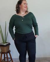 Calça Jogger Pelúciada Plus Size.