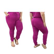 Calça Jogger plus size em moletinho