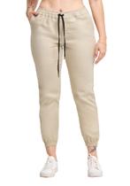 Calça Jogger Plus Size Sarja Feminina Skinny Com Punho S01plus