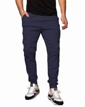 Calça Jogger Plus Size Sarja Masculina Skinny Com Punho S01plus