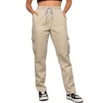 Calça Jogger Sarja Cargo Feminina