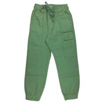 Calça Jogger Sarja com Detalhes - Tam 4/8 e 10/16
