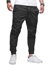 Calça Jogger Sarja Masculina Skinny Com Punho