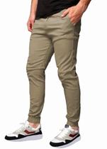 Calça Jogger Sarja Masculina Skinny Com Punho Calça Jogger Sarja Masculina Skinny Com Punho