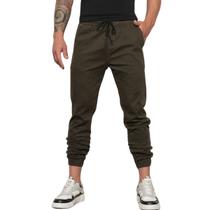 Calça Jogger Sarja Masculina Verde Militar