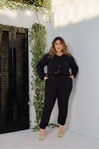 Calça Jogguer Plus Size e Blusa Camisa Social Feminina Tamanho Grande - Luiza