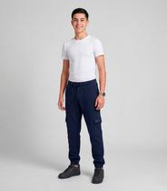 Calça Juuvenil Moletom Peluciado Cargo Minty Azul