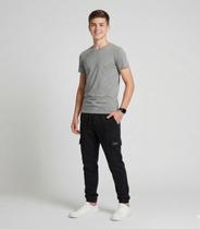 Calça Juuvenil Moletom Peluciado Cargo Minty Preto Calça Juuvenil Moletom Peluciado Cargo Minty Preto