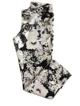 Calça Juvenil Feminina 981 Tam 10 - Brunisa Sarja Floral Preto.