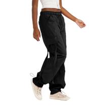 Calça Juvenil Feminina Dipopini Jeans Parachute Moore Preta
