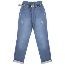 Calça Juvenil Look Jeans Clochard Jeans Moletom