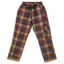 Calça Juvenil Look Jeans Flanela Xadrez Ferrugem