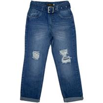 Calça Juvenil Look Jeans Mom c/ Cinto Jeans - UNICA - 8