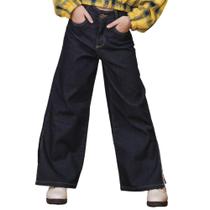 Calça Juvenil Look Jeans Wide-Leg Intense Blue Calça Juvenil Look Jeans Wide-Leg Intense Blue