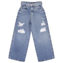 Calça Juvenil Look Jeans Wide Leg Jeans