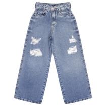 Calça Juvenil Look Jeans Wide Leg Jeans Calça Juvenil Look Jeans Wide Leg Jeans
