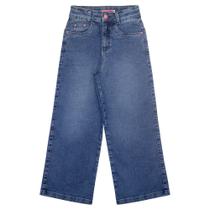 Calça Juvenil Look Jeans Wide Leg Jeans Calça Juvenil Look Jeans Wide Leg Jeans