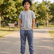 Calça Juvenil Ogochi Essencial Jogger em Moletom Mesclada Calça Juvenil Ogochi Essencial Jogger em Moletom Mesclada