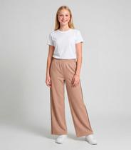 Calça Juvenil Wide Leg Moletom Felpado Minty Marrom Calça Juvenil Wide Leg Moletom Felpado Minty Marrom
